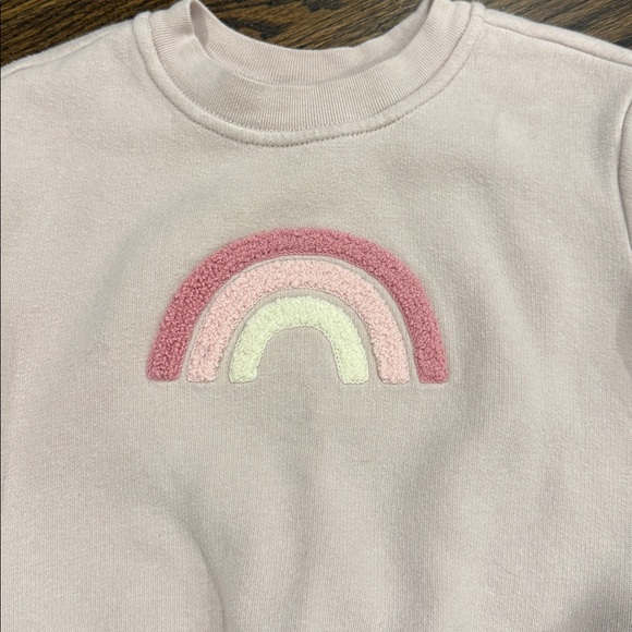 Gap Light Pink Rainbow Sweatshirt and Jogger Set 12-18 Months - Picture 3 of 7